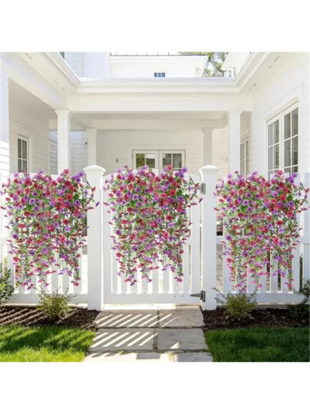 Artificial Hanging Daisy Flowers Faux Silk Outdoor Porch Garden Yard Plant Decor